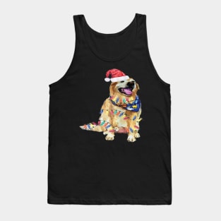 Santa Dog Christmas Lights Dog Lover Christmas Gift Tank Top